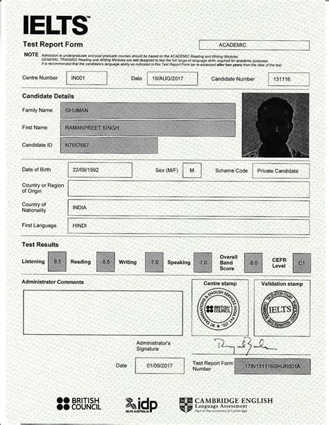ielts test report form verification